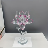 Fleur de lotus en cristal K9 artisanal personnalisé avec boîte cadeau pour la fête des mères et les cadeaux de mariage