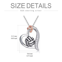 Collier en argent sterling 925 en gros avec pendentif en forme de ballon de sport et zircone cubique pour femme