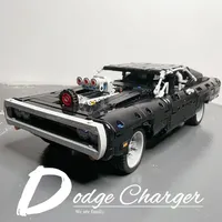 1:13 échelle technique Dodge chargeur voiture de course bloc de construction modèle Moc 42111 rapide furieux jouet garçons 1077 pièces en plastique brique cadeau
