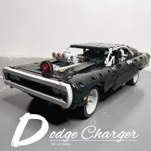 1:13 échelle technique Dodge chargeur <span class=keywords><strong>voiture</strong></span> de course bloc de construction modèle Moc 42111 rapide furieux <span class=keywords><strong>jouet</strong></span> garçons 1077 pièces en plastique brique cadeau - Product Image 2