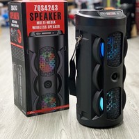 ZQS4243 Haut-parleur compact double de 4 pouces pour subwoofer 5.0, conception à double cornet, en plastique, pour la maison, l'extérieur, la danse carrée, avec fente pour carte