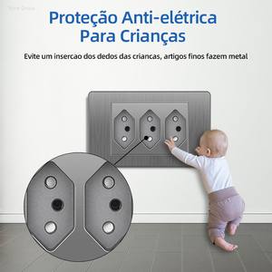 Interruptor de pared moderno gris cepillado, enchufe de pared, interruptor de TV y toma de corriente para computadora, utilizado para el hogar, la oficina y hoteles. - Product Image 3