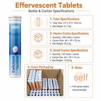 Comprimés effervescents de vitamines pour adultes, commerce électronique transfrontalier Asie du Sud-Est, 200 mg de carbonate de calcium, 5-HTP, améliore la mémoire et le sommeil