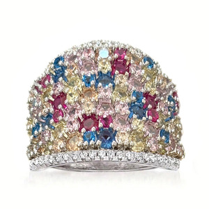 Anello con Gemme Colorate per Donne, Gioiello da Dito di Lusso alla Moda - Product Image 1
