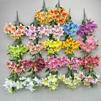 Nouvelle fleur artificielle imprimée en 3D, lys fruité à 9 têtes, plante d'intérieur, décoration de style INS, arrangement floral, ornement