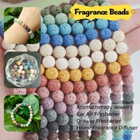Perles aromatiques en pierre volcanique micro-poreuse non toxique pour diffuseur d'huiles essentielles, pendentif et locket, vente en gros