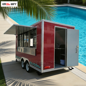 Remorque de cuisine mobile DOT CE VIN en aluminium, acier inoxydable et fibre de verre, avec four à pizza et chariot à burgers pour restauration rapide - Product Image 4