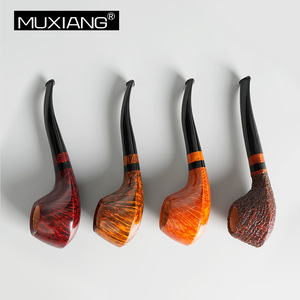 MUXIANG Briar Wood Smoking Pipe Bent Type Tobacco Pipe For Men Solid Wood Pipe With 3mm Smoke Channel - Product Image 1