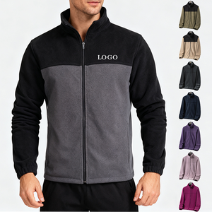 Veste <span class=keywords><strong>polaire</strong></span> unisexe épaisse à manches longues, chaude pour l'automne, col montant, avec poches zippées, coupe classique, fermeture éclair intégrale - Product Image 1