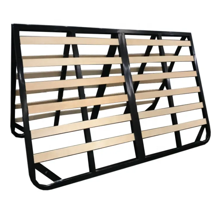 Twin size foldable metal bed frame wooden slat kids bed frame