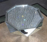 Nouvelle table basse moderne de luxe légère, table basse en diamant argenté, meubles de salon, table d'appoint en verre de haute qualité personnalisée
