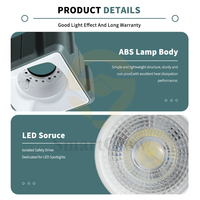 Plafonnier LED encastré anti-éblouissement à double tête en ABS, avec film PVC pour plafond tendu et spots LED