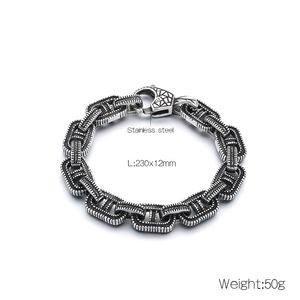 2025 Industrial Style Stainless Steel Men's Pig Nose Bracelet Gold Plated Metal Chain for Streetwear & Gifts - Product Image 5