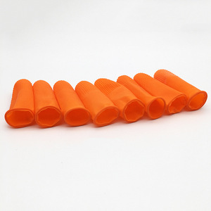 Manchons de protection pour doigts en nitrile orange Lyc, résistants à l'abrasion, pour atelier industriel, à usage unique, sans trou pour le pouce - Product Image 4