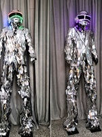 Costume sur pilotis lumineux personnalisé Costume miroir technologie réfléchissante Alien Performance Dress Bar Show Fast Tour Dance pour adulte