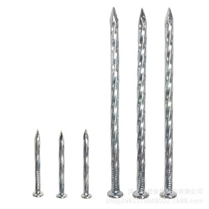 Clou en spirale pour béton, acier galvanisé, 14BWG-6BWG, 20-150 mm, pointe acérée, pour utilisation sur ciment et sol - Product Image 2