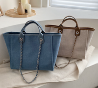 Sac fourre-tout vintage élégant pour femme, sac à bandoulière décontracté imperméable pour femme, sac de shopping en toile grande capacité