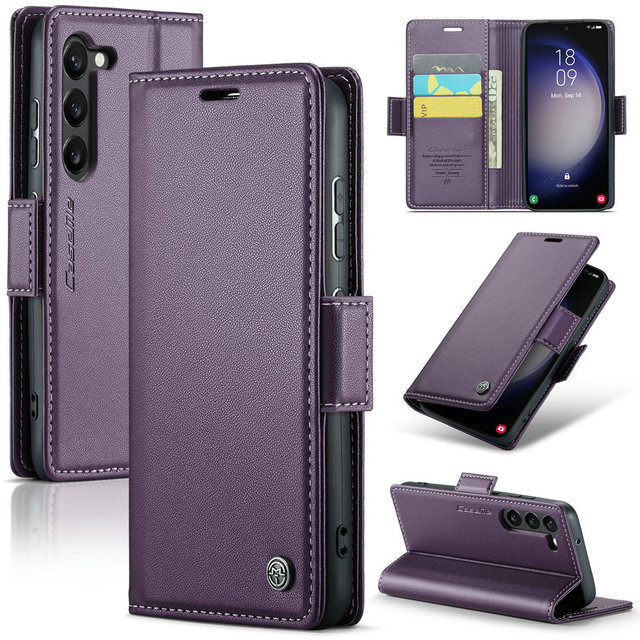 Top-Grade for Samsung S24/S23FE/S25 Wireless Charging Multi-Functional TPU Back Cover and Wallet Leather Case Mobile Phone Cases