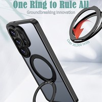 Nouvelle coque pour S26 Ultra & S25 Plus - Protection effet seconde peau avec anneau rotatif à 360° et support magnétique, design métallique en TPU acrylique