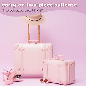 Juego de Maletas de <span class=keywords><strong>Neopreno</strong></span> Retro Vintage con Ruedas Giratorias, Maleta de Diseño Elegante OEM/ODM para Viajes Unisex - Product Image 1