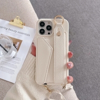 Étui portefeuille en cuir avec dragonne et anneau de suspension pour iPhone 17 16 11 12 13 14 15 Pro Max, avec porte-cartes