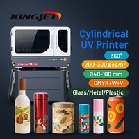 Imprimante UV multi-stations à haute efficacité Kingjet, machine d'impression rotative automatique pour bouteilles, pour la production en série
