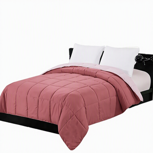 Conjunto de Edredom de 3 Peças Reversível com Costura Box Stitch Cinza Azul, Conjunto de Cama Macio <span class=keywords><strong>Queen</strong></span> King, Atacado Direto da Fábrica - Product Image 3
