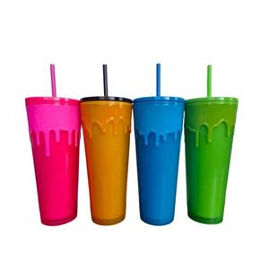 Promoción: Vaso de Plástico de Doble Capa con Pajita, Diseño Moderno y Simple, Gran Capacidad, Logotipo Personalizado, Suministro Directo del Fabricante, Modelo LX-003 - Product Image 2