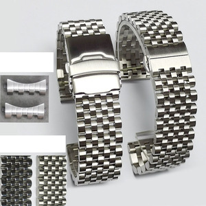 Extrémité de courbe 20mm <span class=keywords><strong>22mm</strong></span> maillons à vis solides remplacement de <span class=keywords><strong>bracelet</strong></span> de <span class=keywords><strong>montre</strong></span> 7 perles <span class=keywords><strong>Bracelet</strong></span> de <span class=keywords><strong>montre</strong></span> en acier inoxydable avec fermoir pliant - Product Image 6
