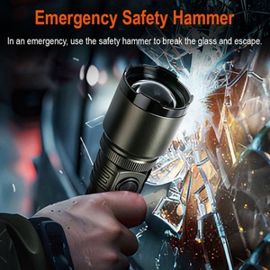 مصباح يدوي عالي السطوع 1200 لومن قابل للتركيز مع عدسة إشعال، كشاف محمول قابل للتكبير للاستخدام في التخييم والأنشطة الخارجية - Product Image 6
