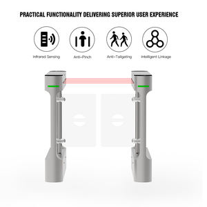 HCW Reconnaissance faciale automatique intelligente 304 Porte de barrière d'oscillation en acier inoxydable Bi-direction ISO9001 Tourniquet certifié CE - Product Image 4