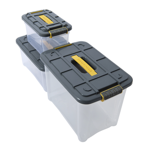 Boîte de rangement 10 L avec poignée solide en PP, bac en plastique empilable et durable pour l'organisation des outils et des fournitures de garage - Product Image 1