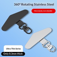 Tali Gantungan Ponsel dengan Klip Putar 360 Derajat, Rantai Logam Stainless Steel, Tali Geometris, Patch Tali Gantungan, Tali Ponsel