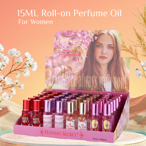 Perfume en Roll-on para Mujer Hanna's <span class=keywords><strong>Secret</strong></span> Brand, 15 ml, 4 Fragancias Mixtas en 1 Caja, Mini Perfumes de Viaje para Uso Diario - Product Image 1
