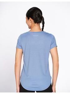 Munns & Mars Women's Stat Blue Polyester Solid Activewear T-Shirt Short Sleeve Sports <b>Top</b> for Gym Workouts Running Fitness - Product Image 3