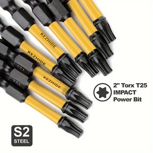 Kezhide Torx Impact <b>Bit</b> 2 Inch T25 S2 Steel Power <b>Bit</b> <b>Set</b> - Product Image 1