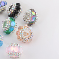 Perles fantaisie en strass de 20 mm pour stylo, perles rondes en argile polymère de luxe en cristal pour la fabrication de stylos
