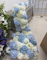 Composition florale personnalisée en hydrangeas vert-rosé tombants et pour côté de canapé, décoration de toile de fond de scène pour mariage, fleurs de table de bar