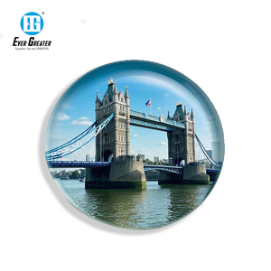 독특한 원형 기념품 자석 스티커 국제 도시 및 국가 여행 기념품 개인 유리 냉장고 자석 - Product Image 1