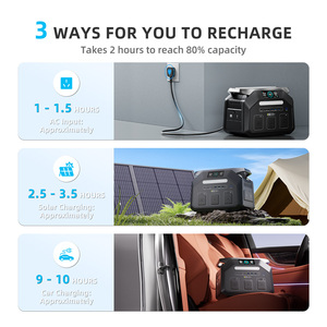 Smart Energy Storage Camping Pure Sine Wave LiFePO4 1024WH 1800w Portable Power Station With 100W 200W 400W 500W <b>Solar</b> <b>Panels</b> - Product Image 6