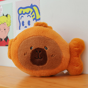 ตุ๊กตาคาปิบาร่านุ่มนิ่มรูปปลาสีแดงสุดสร้างสรรค์และแปลกใหม่ ของเล่นตุ๊กตาสัตว์นุ่มนิ่มขนฟู หลายขนาด เหมาะสำหรับเครื่องคีบตุ๊กตา - Product Image 6