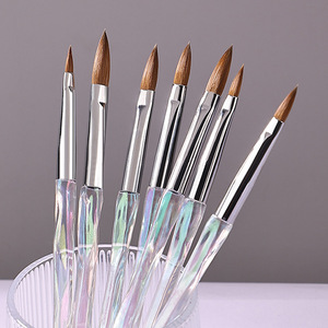 100% Pure Kolinsky Acrylic <b>Nail</b> Brush Sharp Tip Clear Acrylic Handle for Professional <b>Nail</b> <b>Extension</b> Manicure - Product Image 2