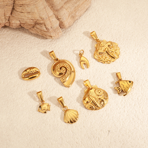 Olivia Acier Inoxydable Vente <span class=keywords><strong>en</strong></span> <span class=keywords><strong>Gros</strong></span> <span class=keywords><strong>Pâtes</strong></span> Pendentif Cerise <span class=keywords><strong>Chien</strong></span> Pvd Or 18k Coquillage Bijoux de Plage Hommes Femmes Charme <span class=keywords><strong>pour</strong></span> la Fabrication de Bijoux - Product Image 4