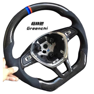 Volante Deportivo Gelinchi para <span class=keywords><strong>Volkswagen</strong></span> <span class=keywords><strong>Golf</strong></span> 7 MK7 <span class=keywords><strong>GTI</strong></span> POLO Passat, Forma de D, 35 mm, Fibra de Carbono y Cuero, 3.5 kg, 2 Radios - Product Image 6