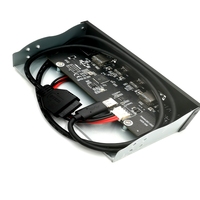 5,25 "pulgadas USB 3,0 y tipo C Panel frontal de metal Hub USB con conector de alimentación SATA de 15 pines
