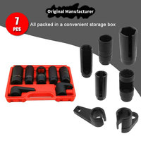 Kit de 7 douilles pour capteur d'oxygène, compatible avec tous les véhicules, pour la réparation et l'extraction des sondes lambda, boîte d'outils auto 22mm 27mm 29mm, personnalisé OEM en acier inoxydable
