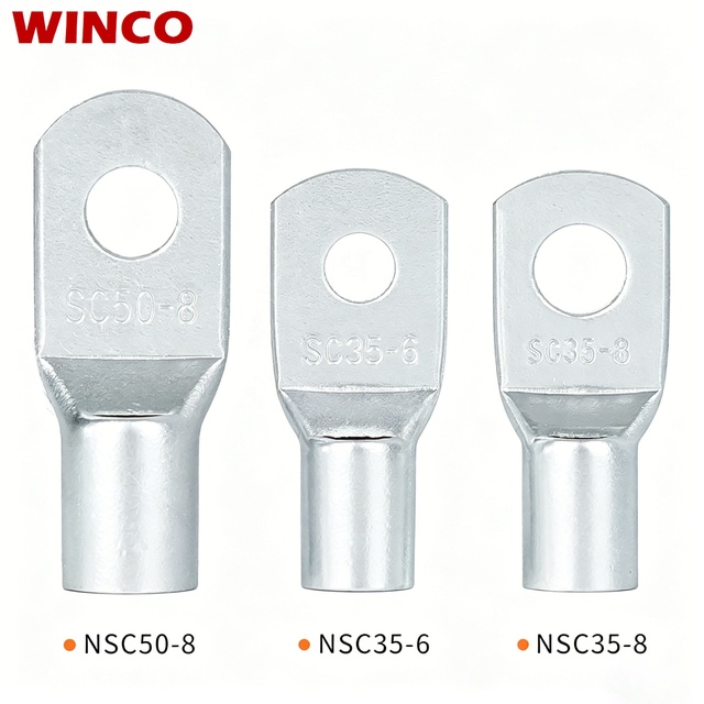 Automotive SC Tin-Plated Copper Tube Wire Terminal Thickened Copper Tube Socket Wire Lug Copper Nose Cable Connector & End