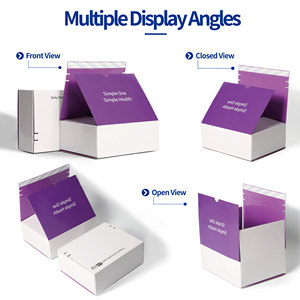 Custom Logo Purple <b>Corrugated</b> <b>Paper</b> Zip Mailer Shipping Box for Clothing Apparel Cosmetic E-commerce Packaging With Tear Ribbon - Product Image 2
