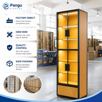 Présentoir mural portable pré-assemblé en bois et verre pour bijouterie et kiosque de centre commercial – Vente en gros