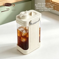 Carafe à café froid de 1000 ml avec filtre amovible pour réfrigérateur domestique